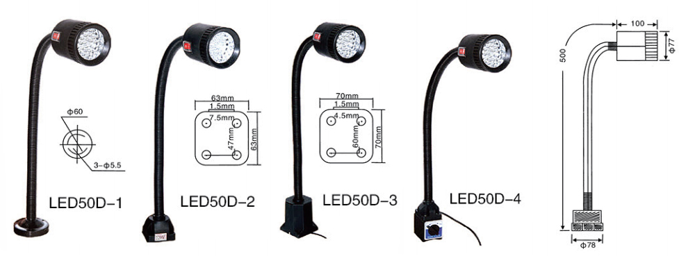 Adjustable machine light Регулируемое освещение станка.